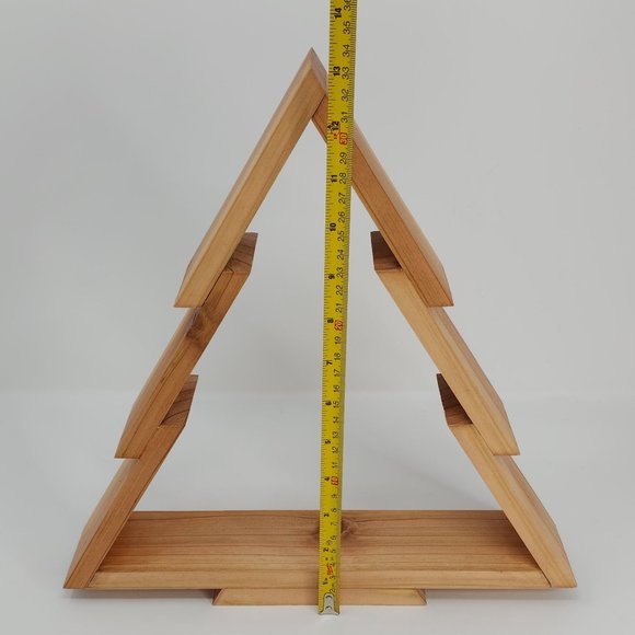 Handcrafted Christmas Tree Wooden Decoration Tabletop Mantel Rustic 13" Tall x 1 - Picture 7 of 10